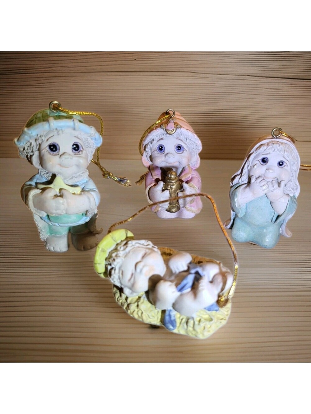 Vtg Dreamsicles Set Giftco Nativity Ornaments Christmas Tree Ornament 2-2.5" A53